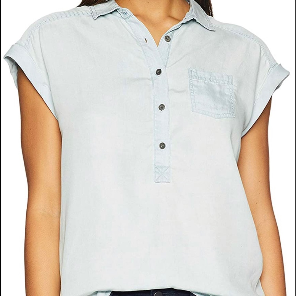 Prana Acid Wash Chambray Top